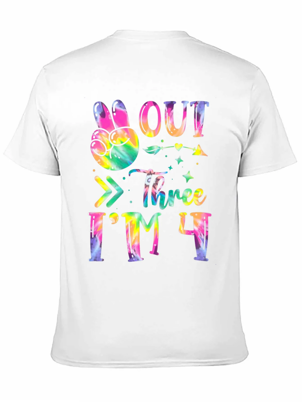 Peace Out Three Im 4 T-Shirt Tie Dye Fourth Birthday product image 4