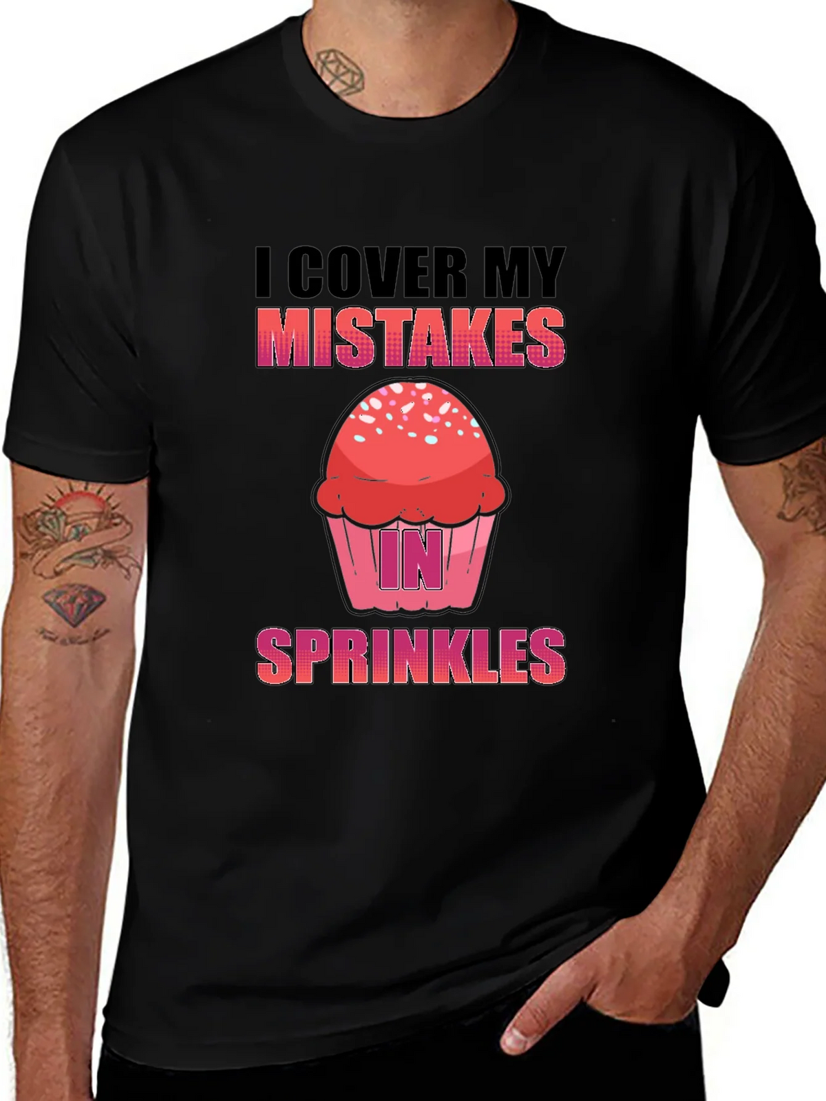 Funny Baker T-Shirt - I Cover My Mistakes In Sprinkles product image 1
