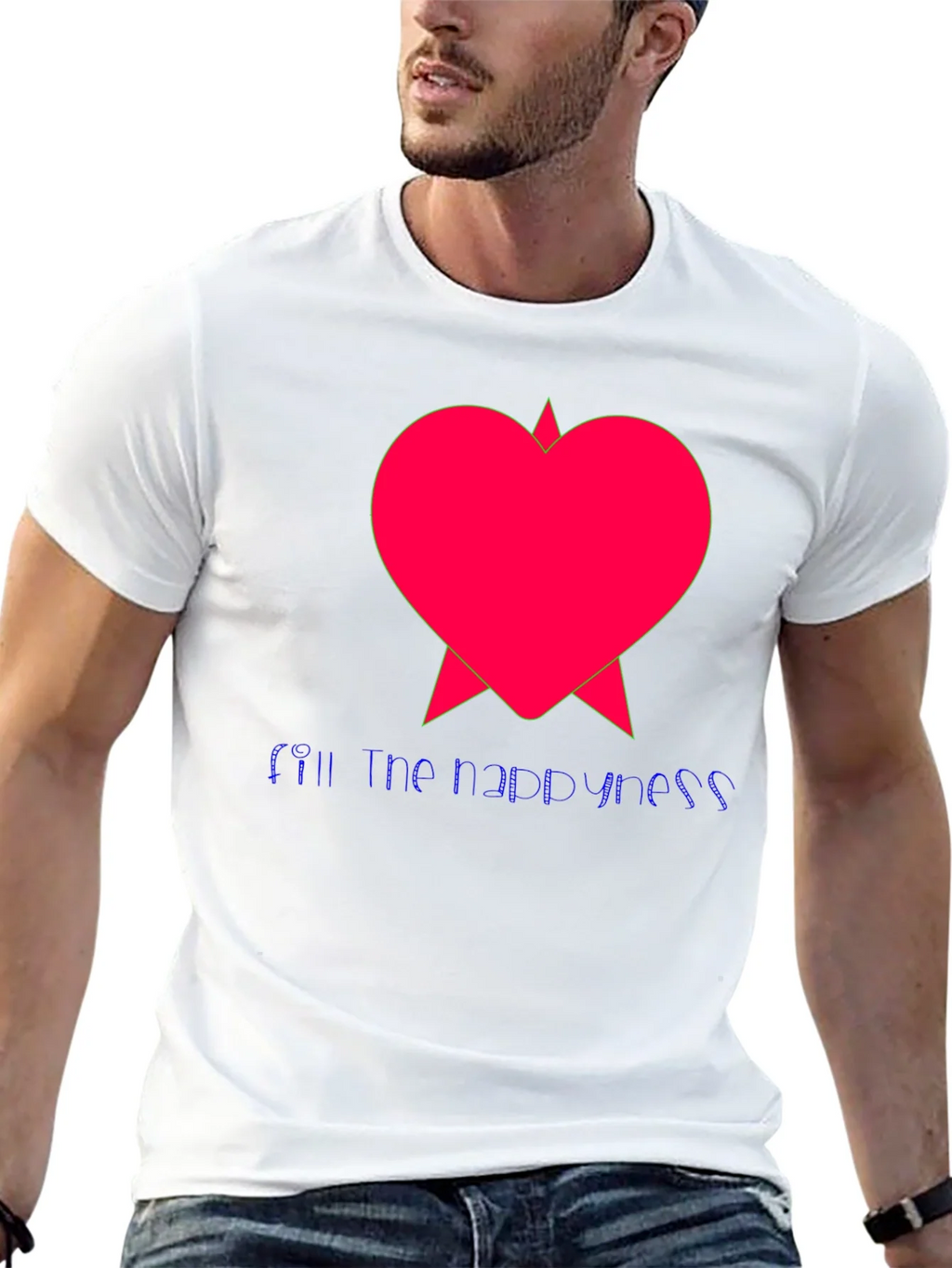 Stylish Fill the happiness Heart Graphic Tee product image 4