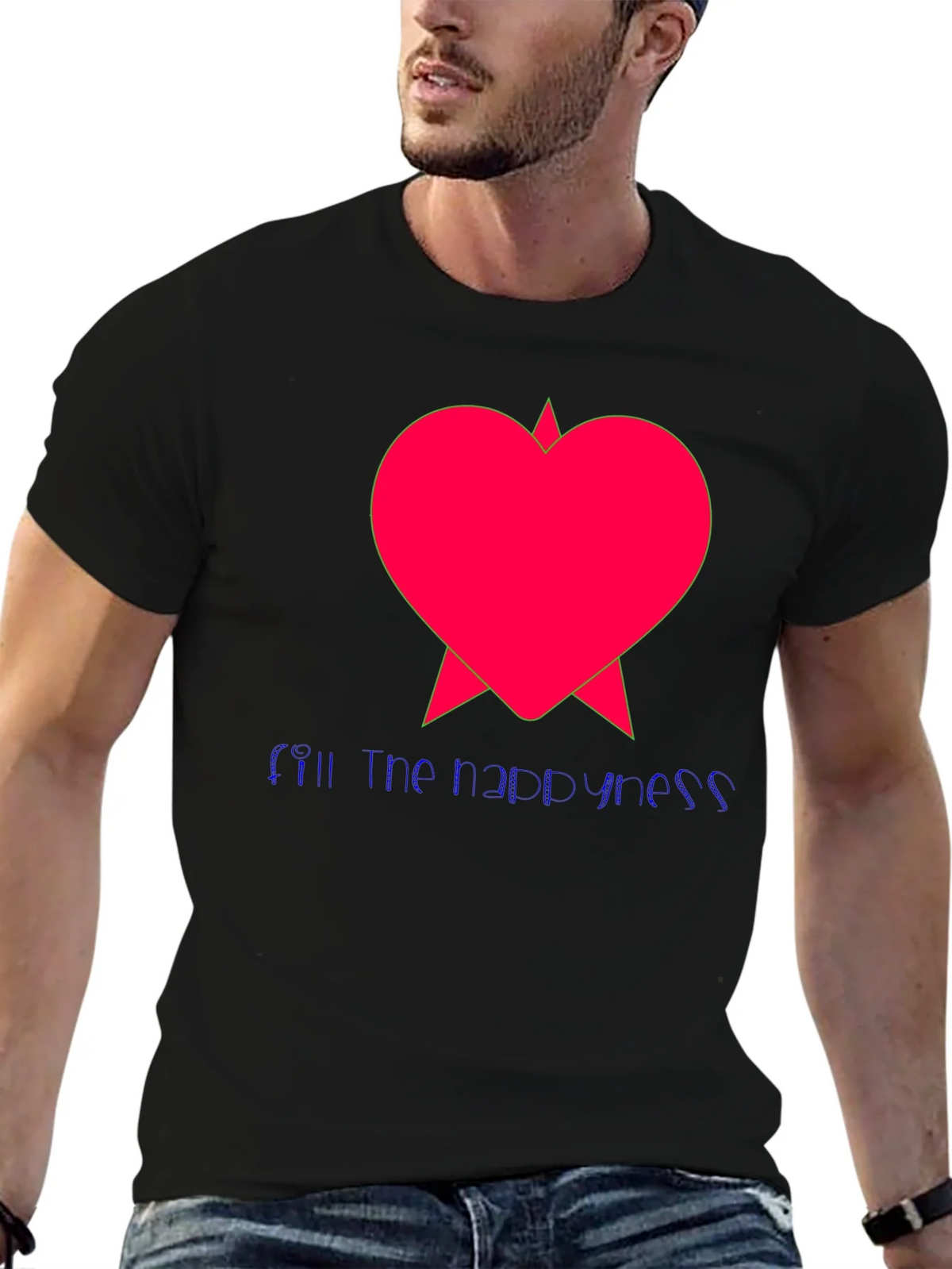 Stylish Fill the happiness Heart Graphic Tee product image 1