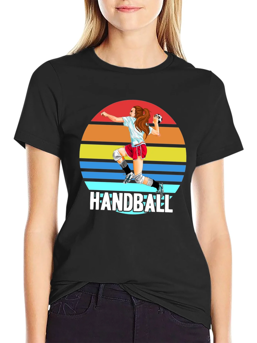 Handball Sunset Graphic T-Shirt product image 2
