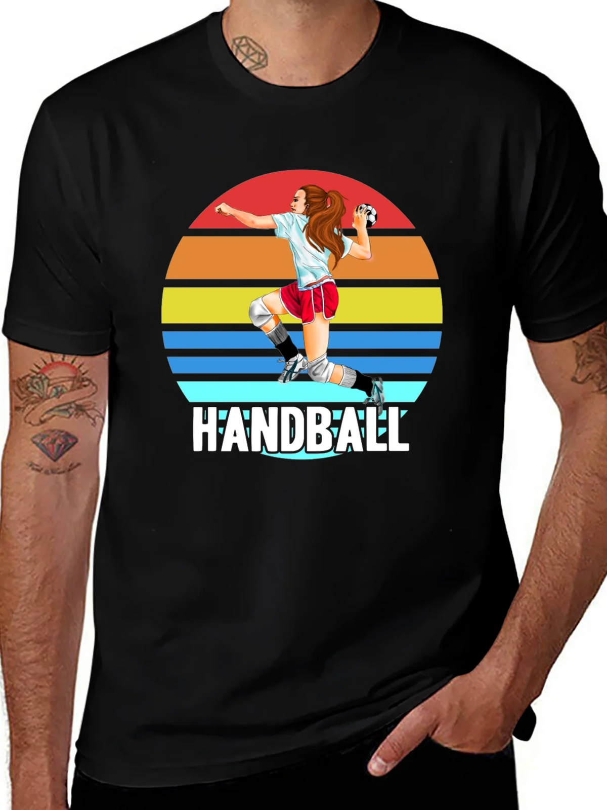 Handball Sunset Graphic T-Shirt product image 1