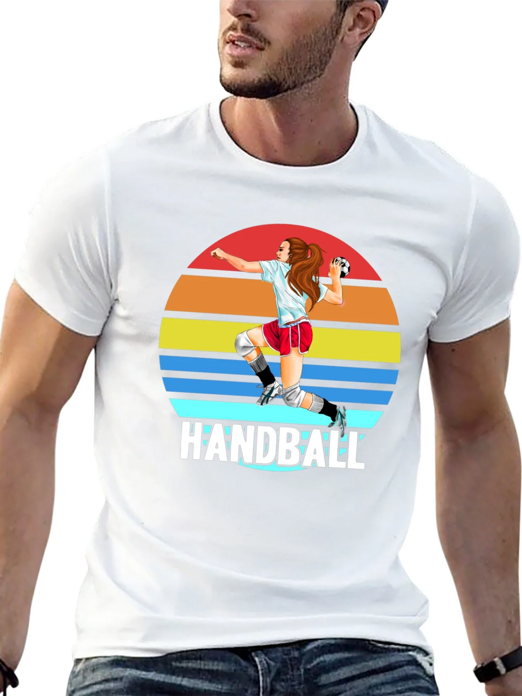 Handball Sunset Graphic T-Shirt product image 12