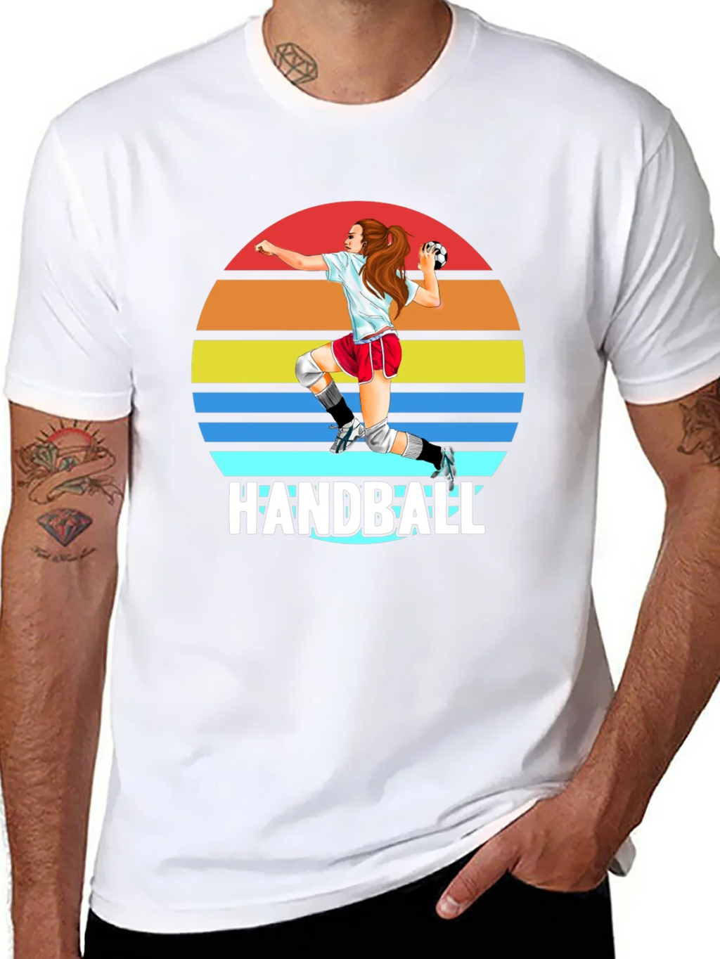 Handball Sunset Graphic T-Shirt product image 7