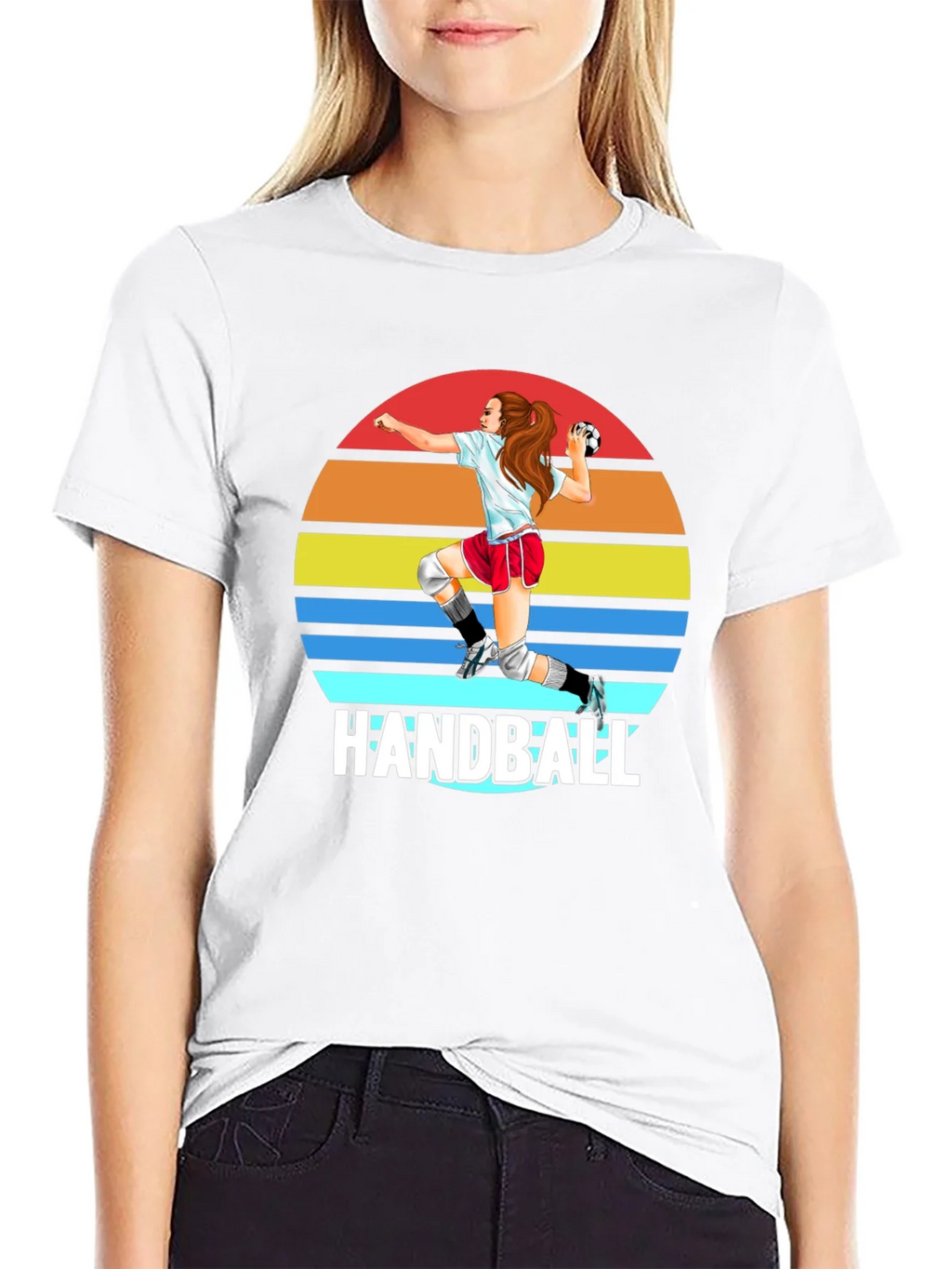Handball Sunset Graphic T-Shirt product image 8