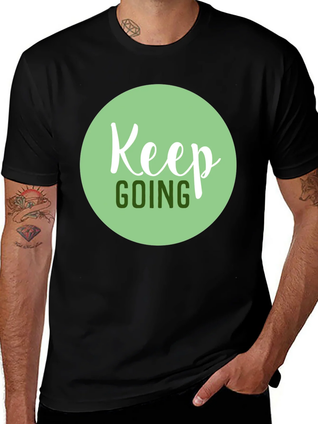 Keep Going Graphic Tee - Black Motivational T-Shirt product image 1
