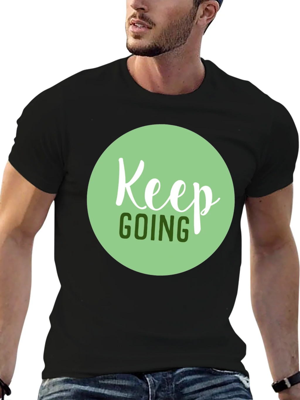 Keep Going Graphic Tee - Black Motivational T-Shirt product image 6