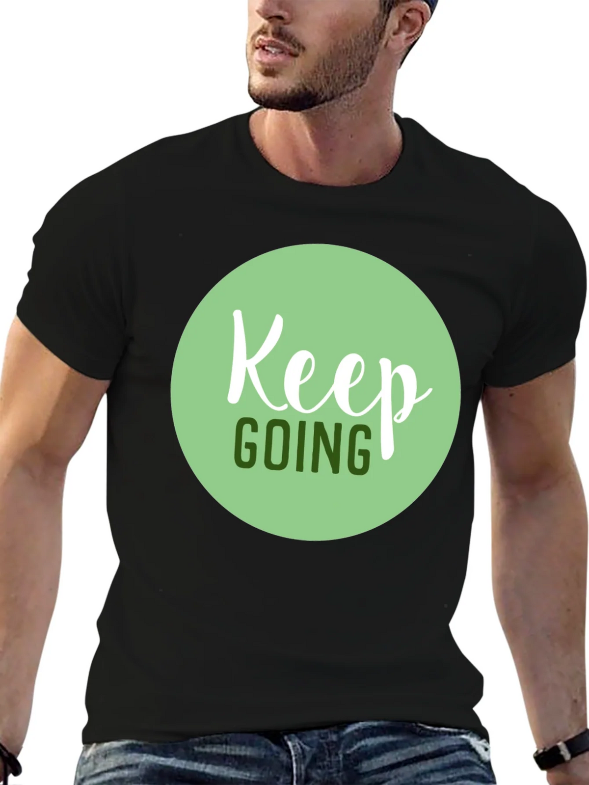 Keep Going Graphic Tee - Black Motivational T-Shirt product image 6