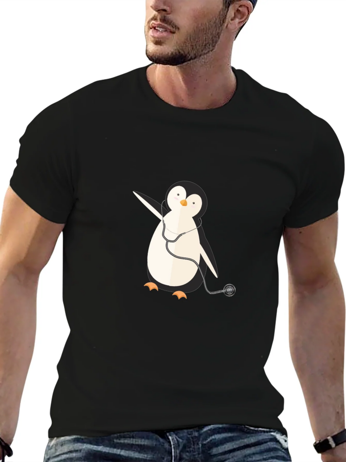 Penguin Doctor Graphic Tee - Novelty T-Shirt product image 6