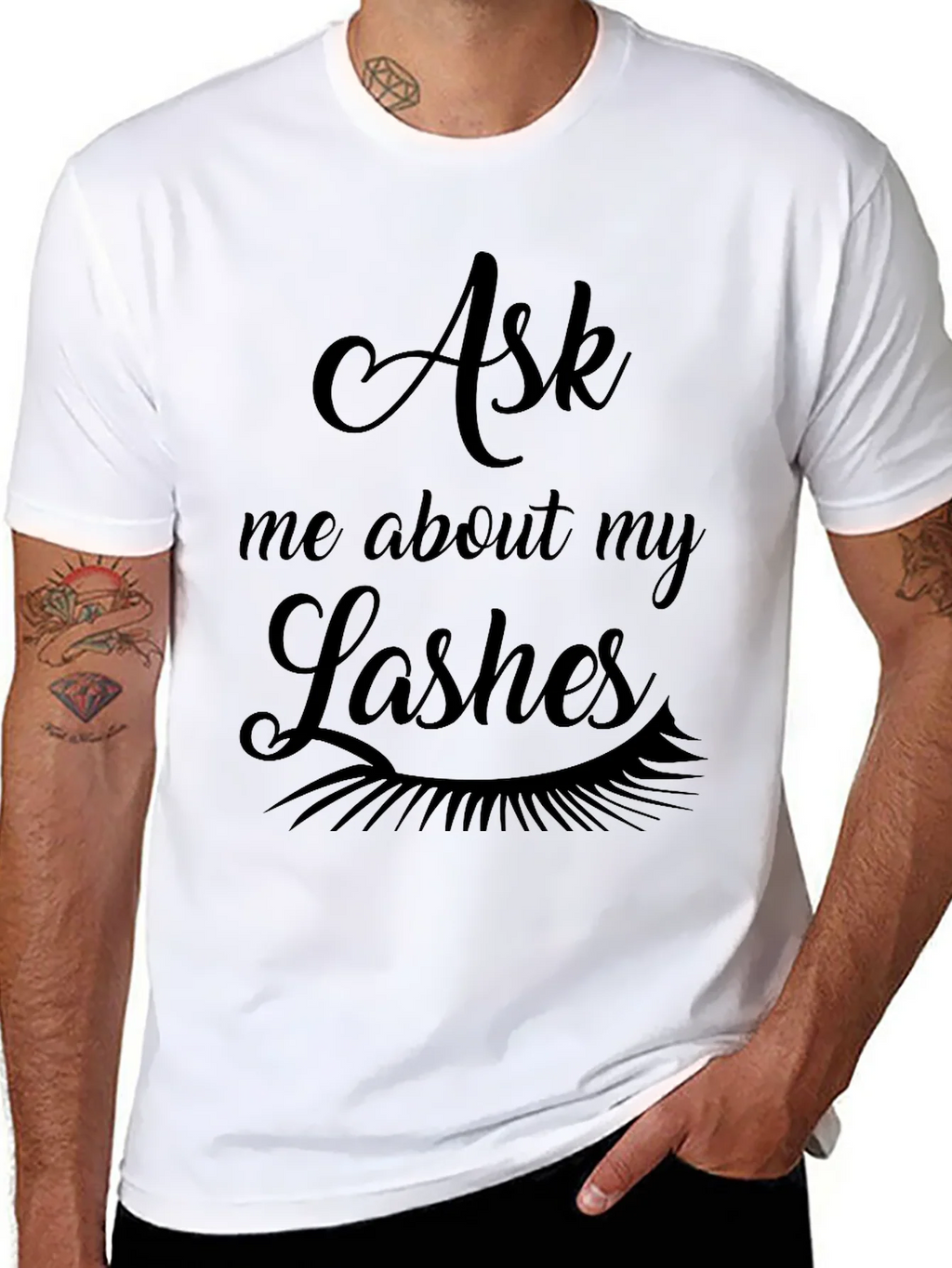 Ask Me About My Lashes Graphic Tee - Black product image 2
