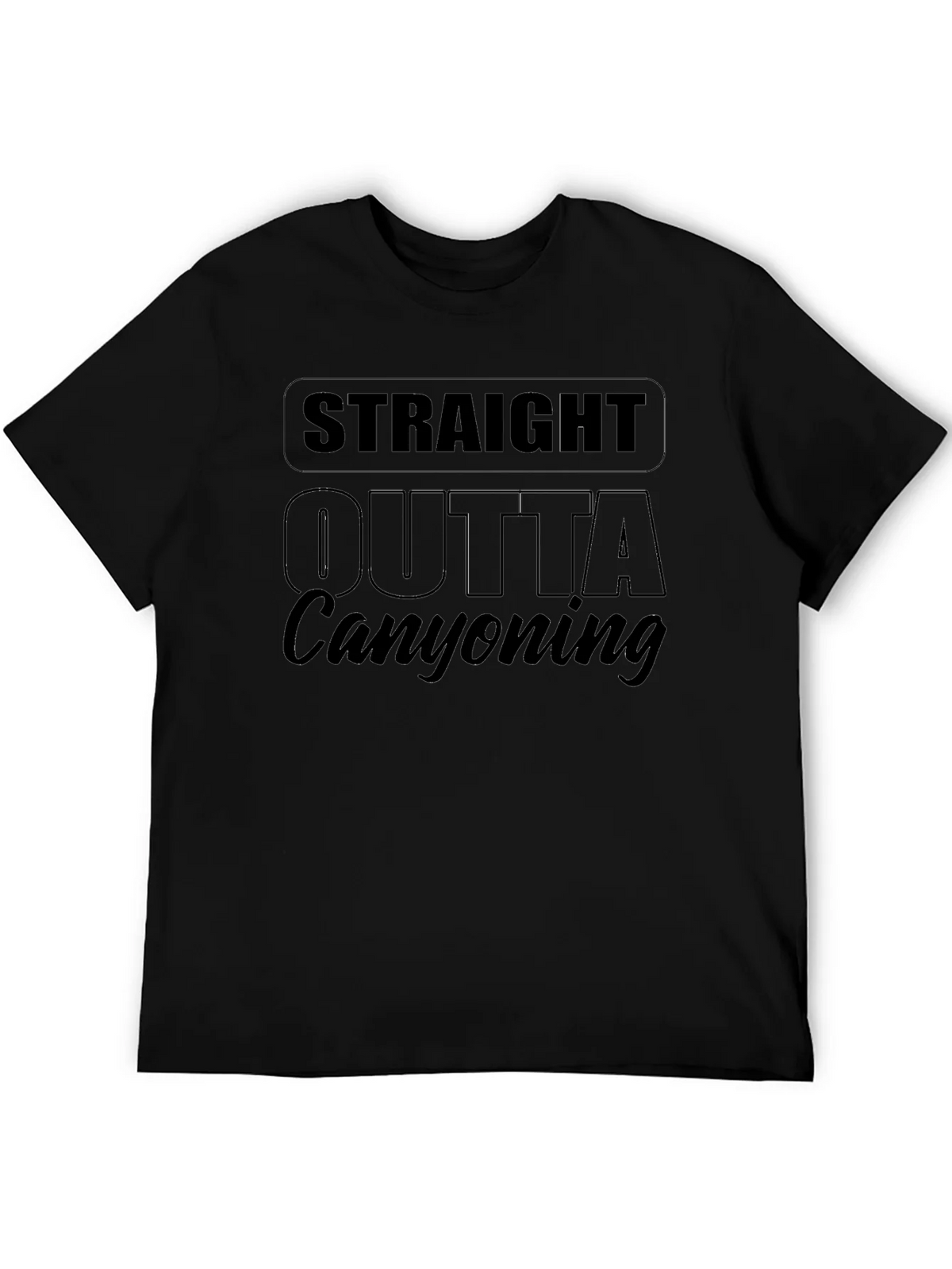 Straight Outta Canyoning Black T-Shirt product image 5