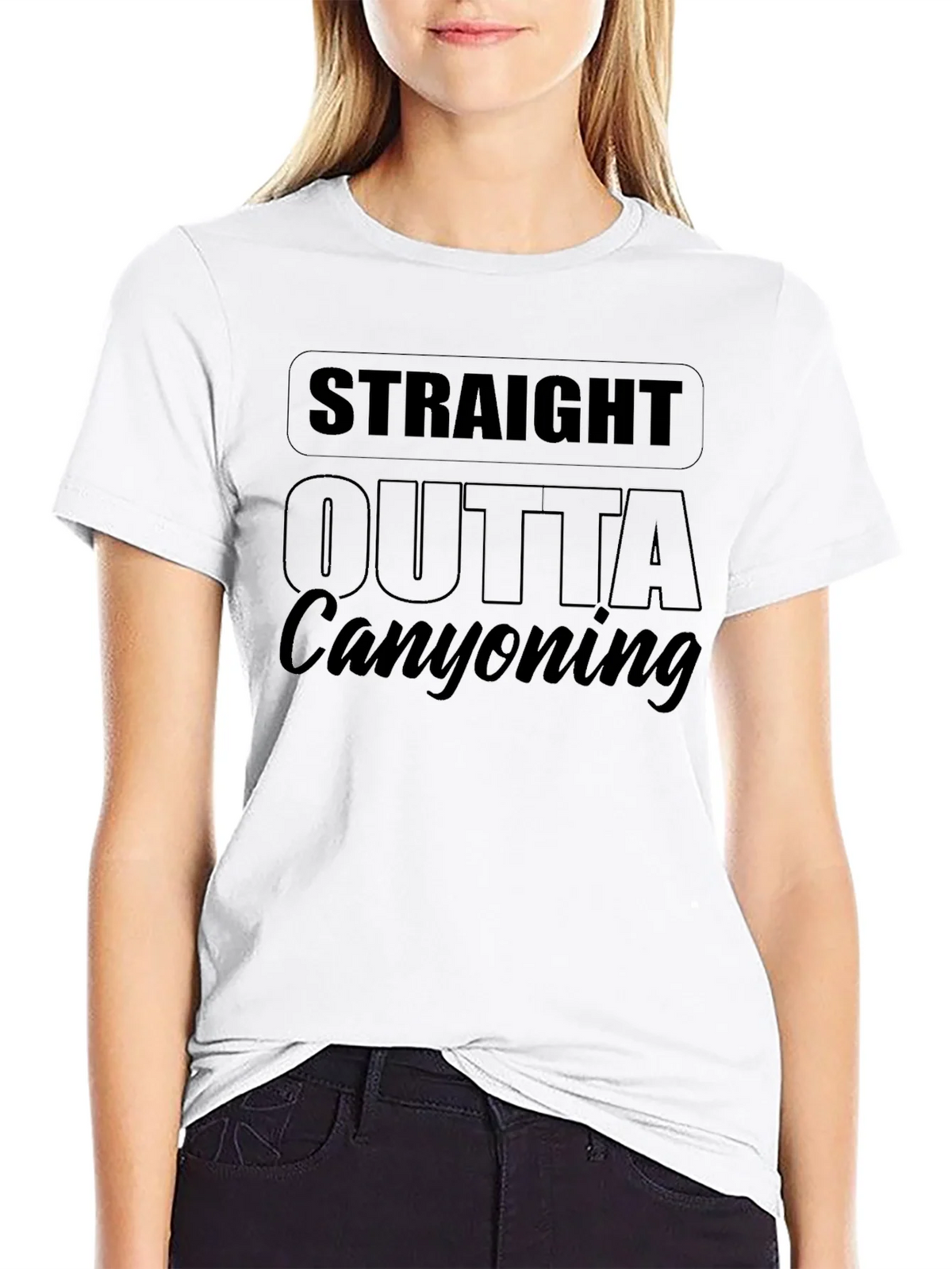Straight Outta Canyoning Black T-Shirt product image 8