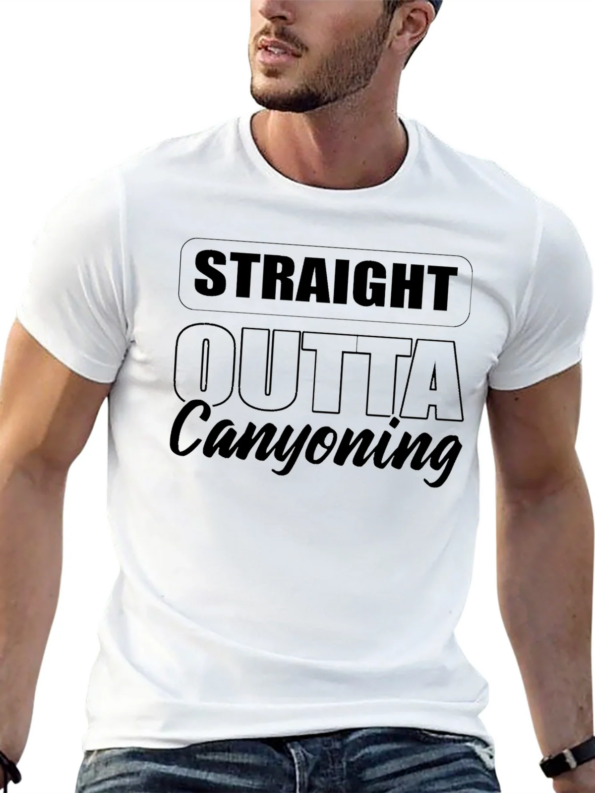 Straight Outta Canyoning Black T-Shirt product image 12