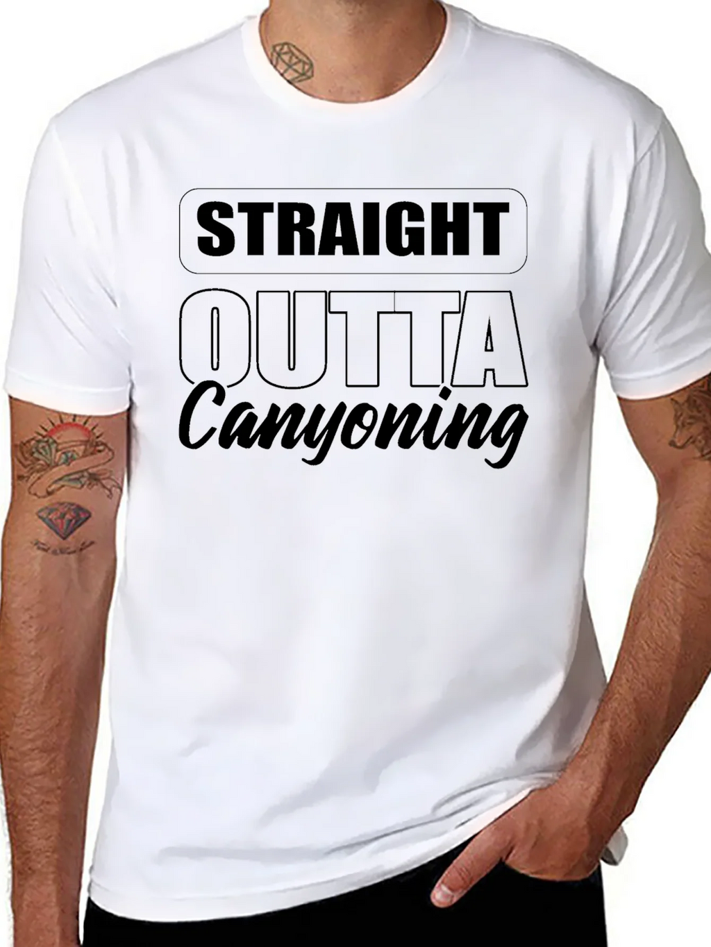 Straight Outta Canyoning Black T-Shirt product image 7