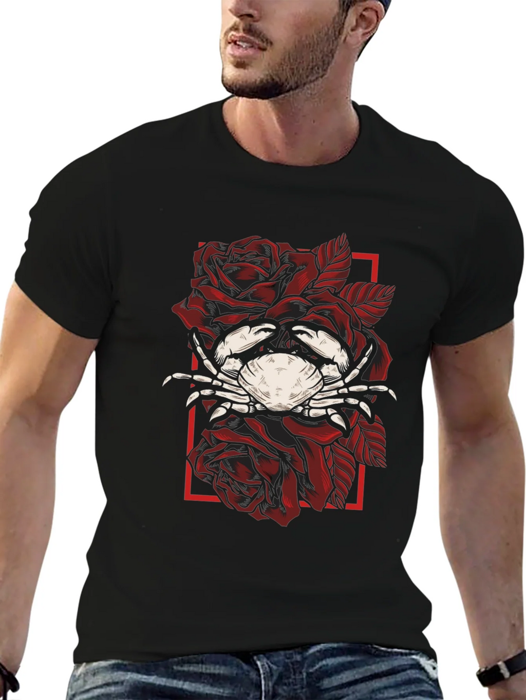 Crab & Roses Graphic Tee - Mens Black T-Shirt product image 6