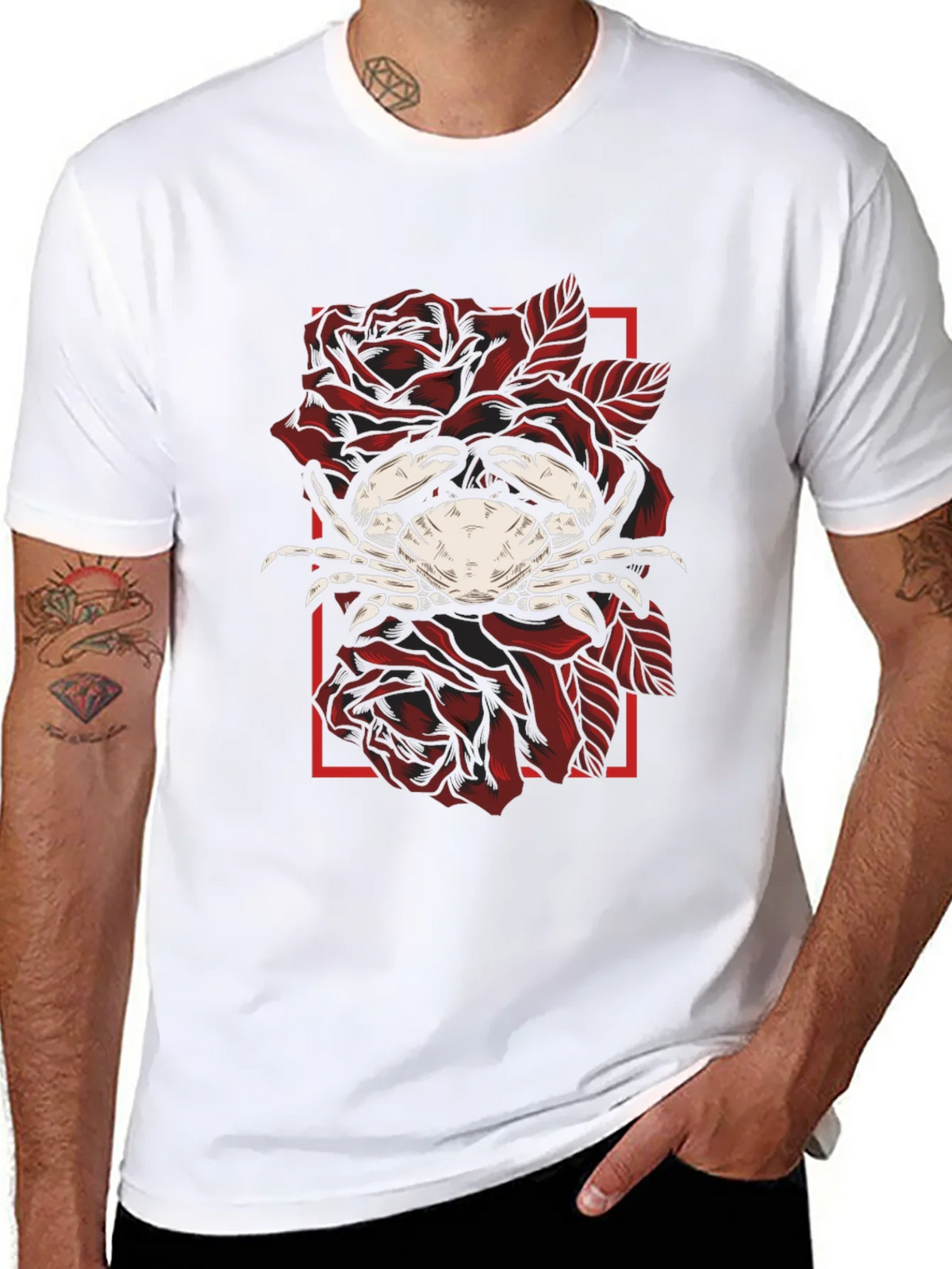 Crab & Roses Graphic Tee - Mens Black T-Shirt product image 7