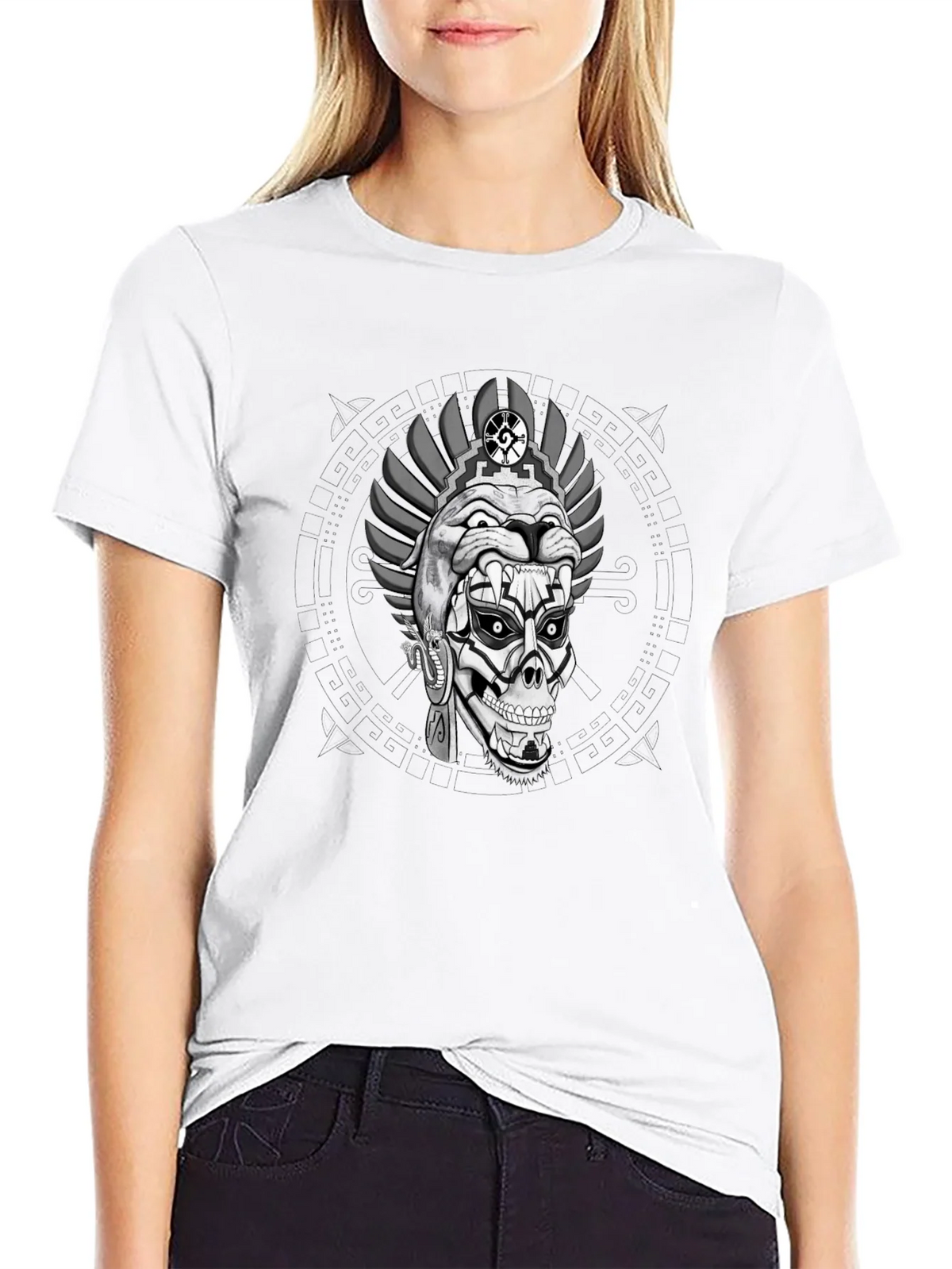 Aztec Skull Graphic Print T-Shirt product image 8