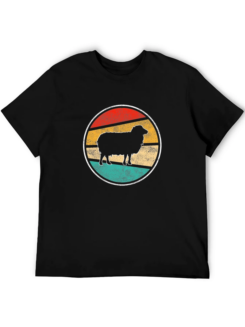 Retro Sheep Graphic Tee - Black Cotton T-Shirt product image 5