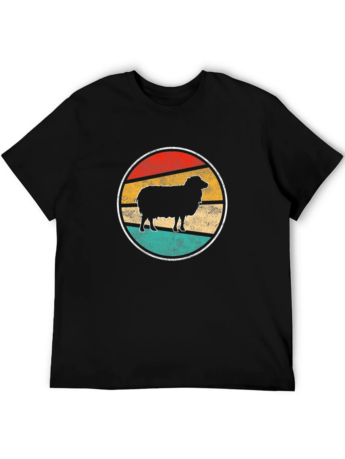 Retro Sheep Graphic Tee - Black Cotton T-Shirt product image 5