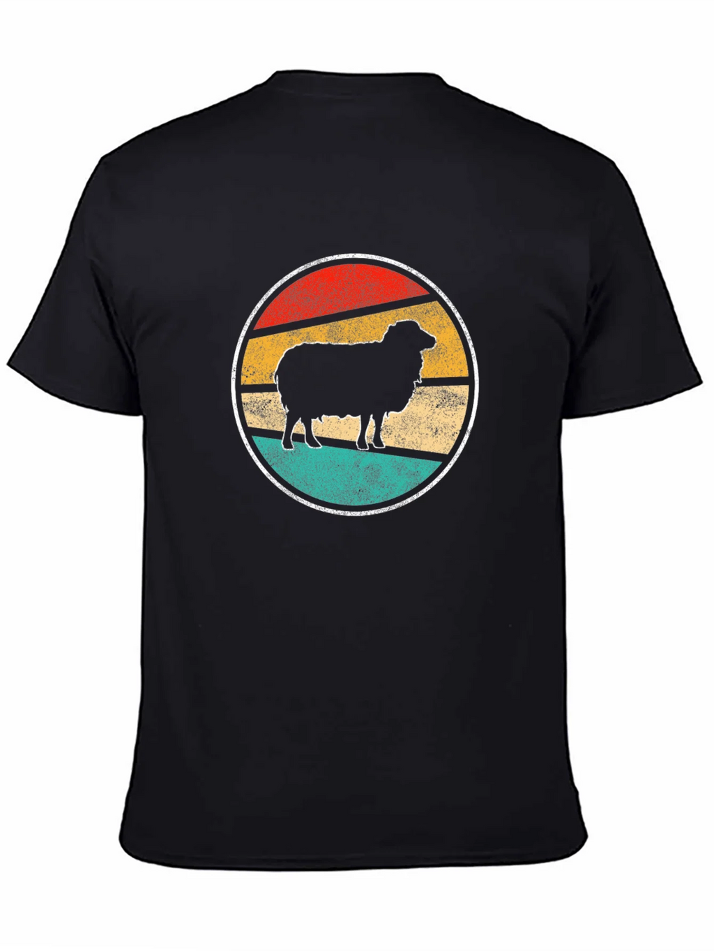 Retro Sheep Graphic Tee - Black Cotton T-Shirt product image 4
