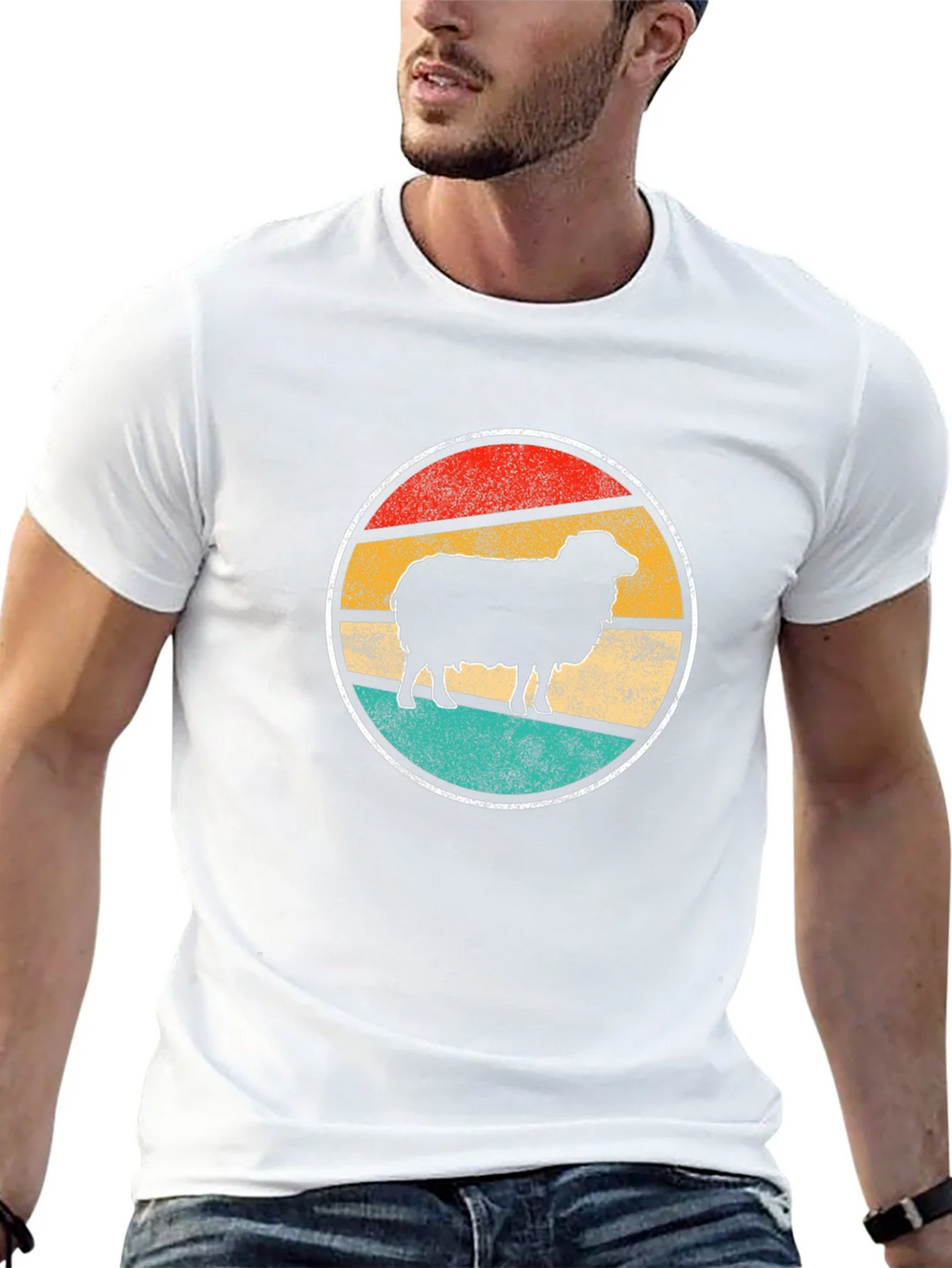 Retro Sheep Graphic Tee - Black Cotton T-Shirt product image 12