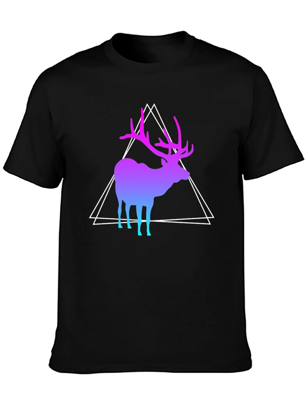 Gradient Deer Graphic Tee - Modern Geometric Design product image 3