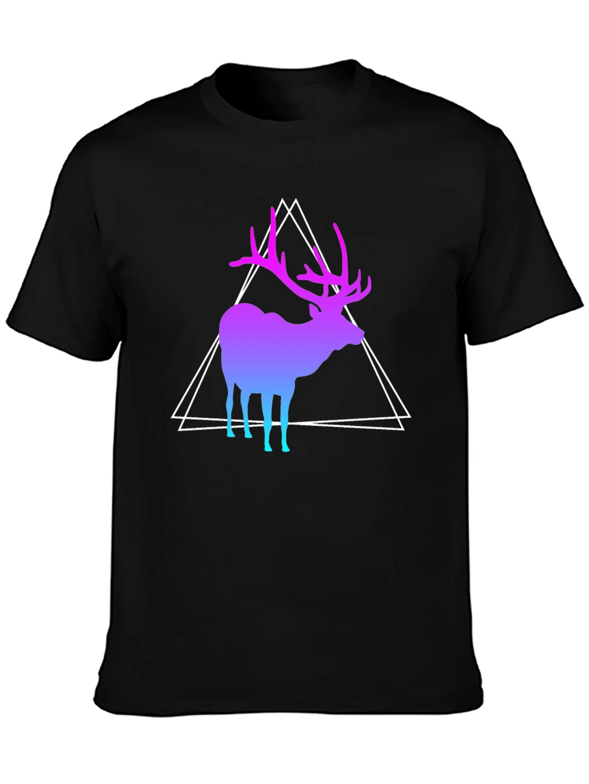 Gradient Deer Graphic Tee - Modern Geometric Design product image 3