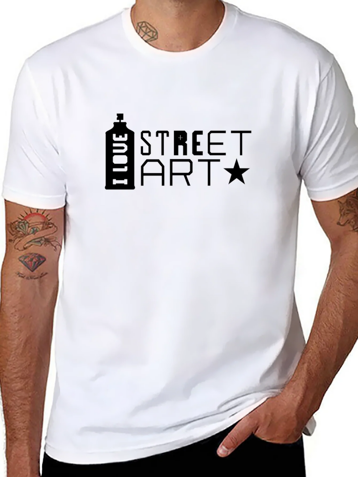 I Love Street Art Black T-Shirt product image 7