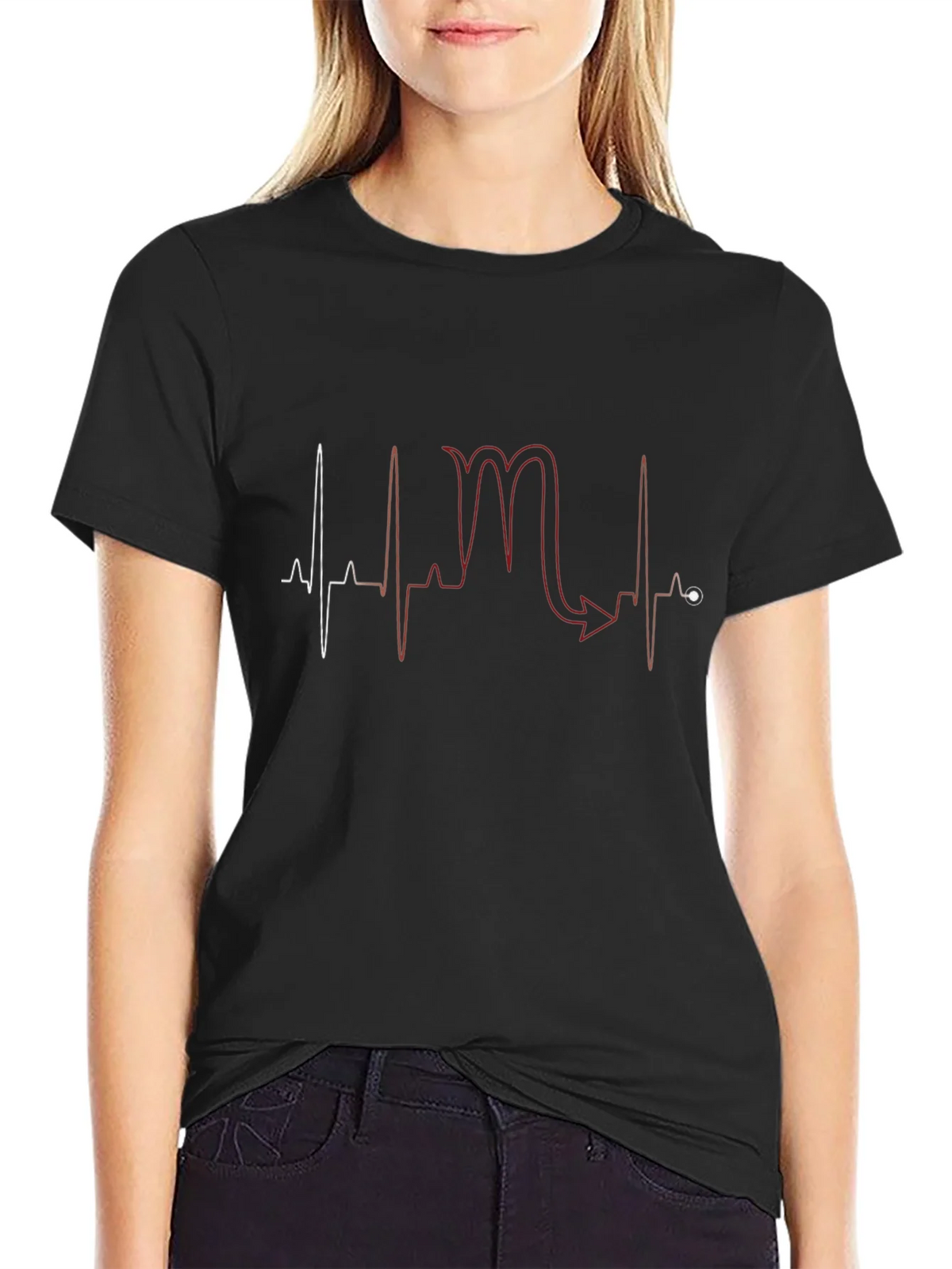 Scorpio Heartbeat T-Shirt - Black Graphic Tee product image 2