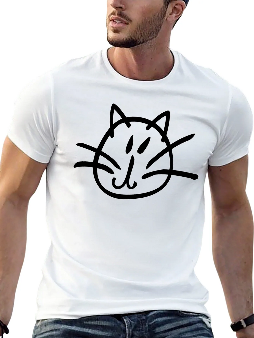 Cat Doodle Black T-Shirt - Casual Style product image 12