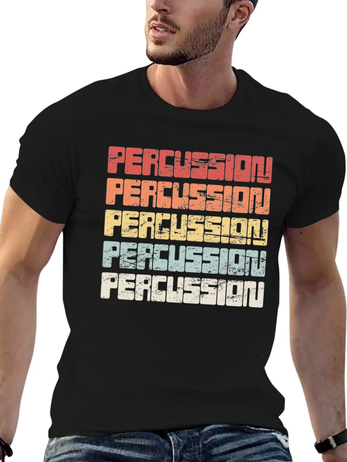 Retro Percussion T-Shirt - Vintage Style Drumming Tee product image 6