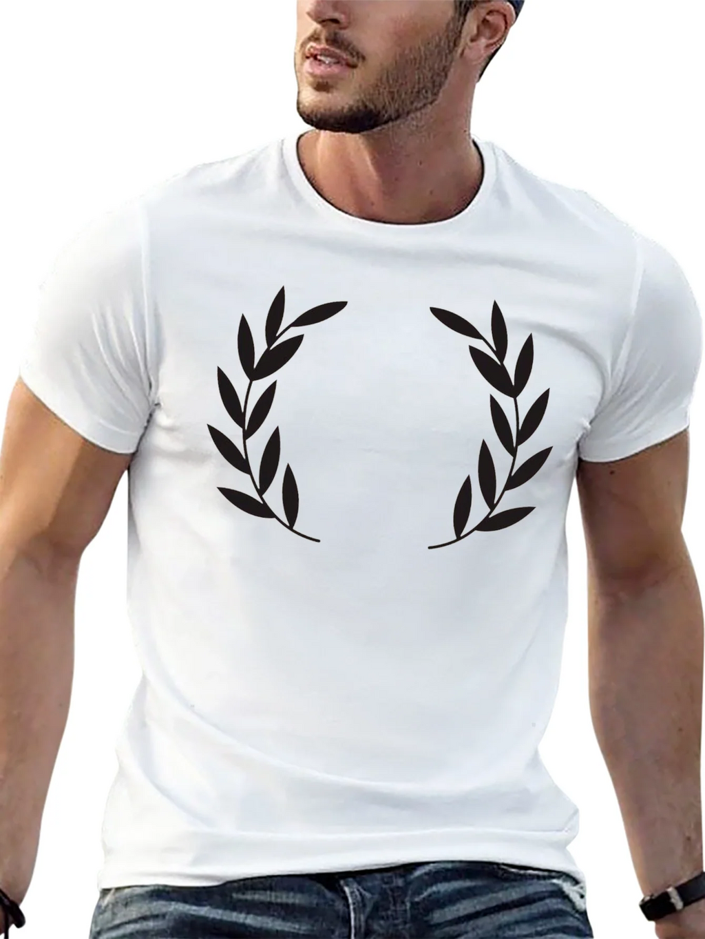 Mens Black Laurel Wreath Graphic T-Shirt product image 12