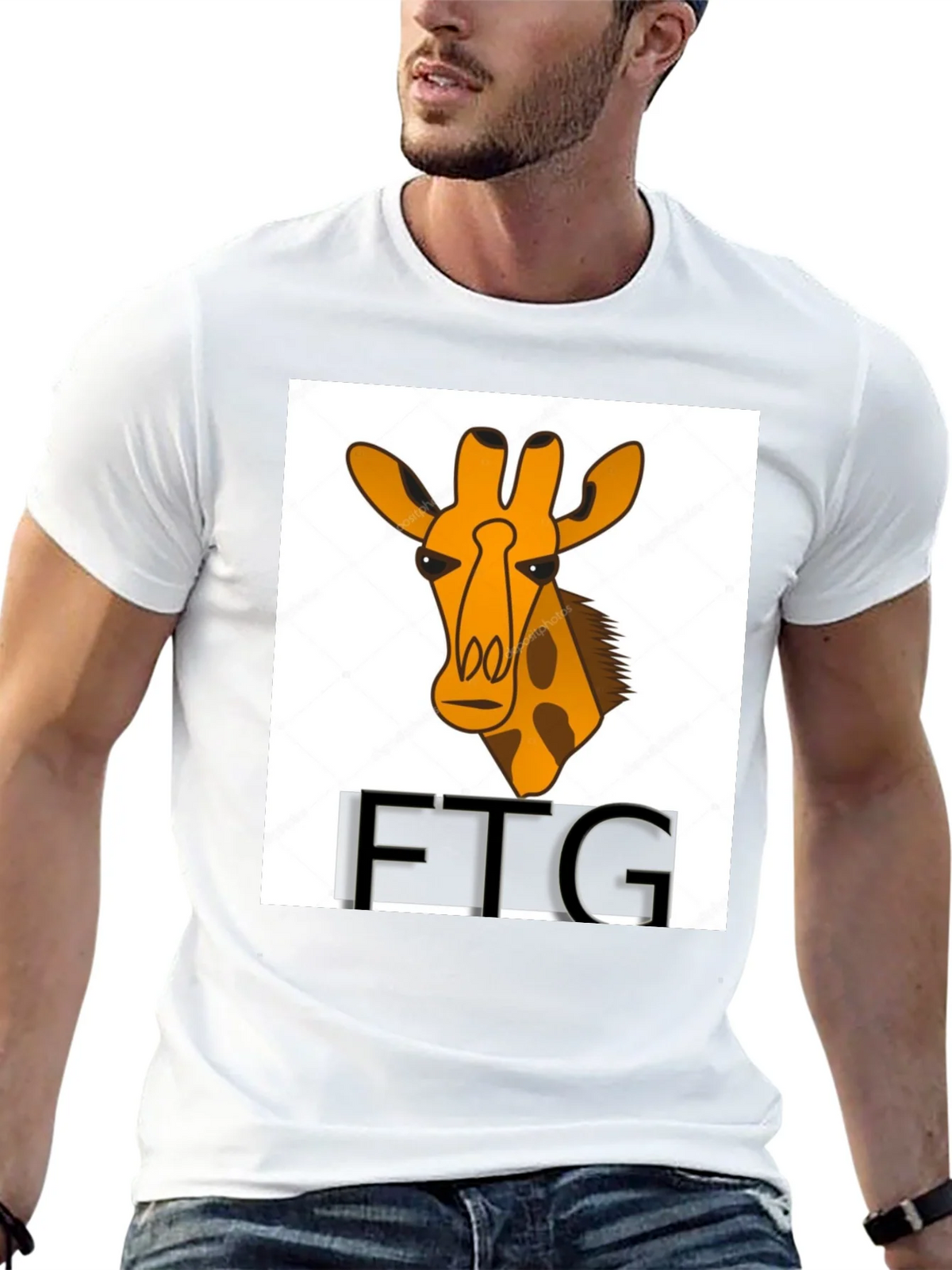 Giraffe Print Black T-Shirt product image 12