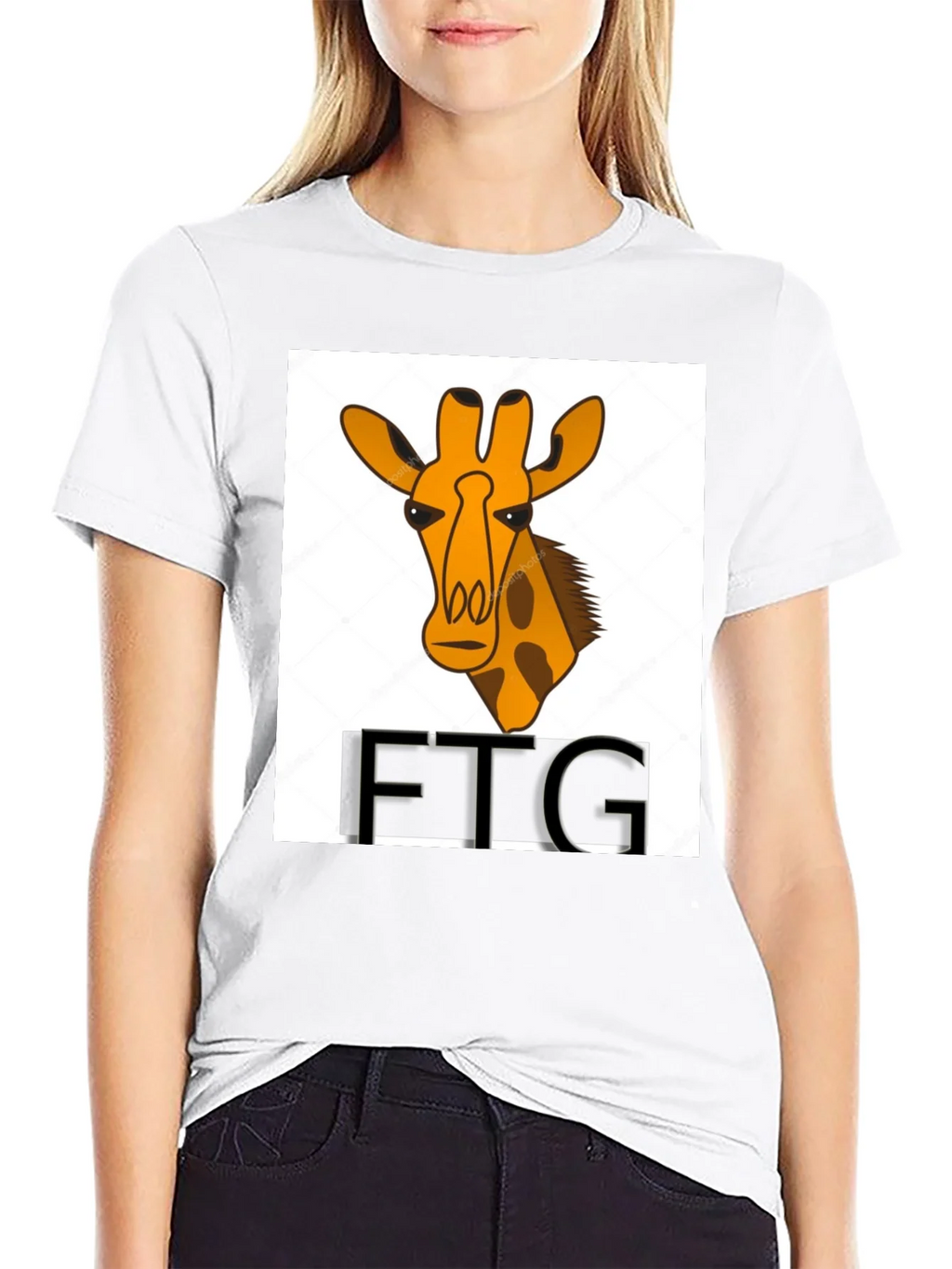 Giraffe Print Black T-Shirt product image 8