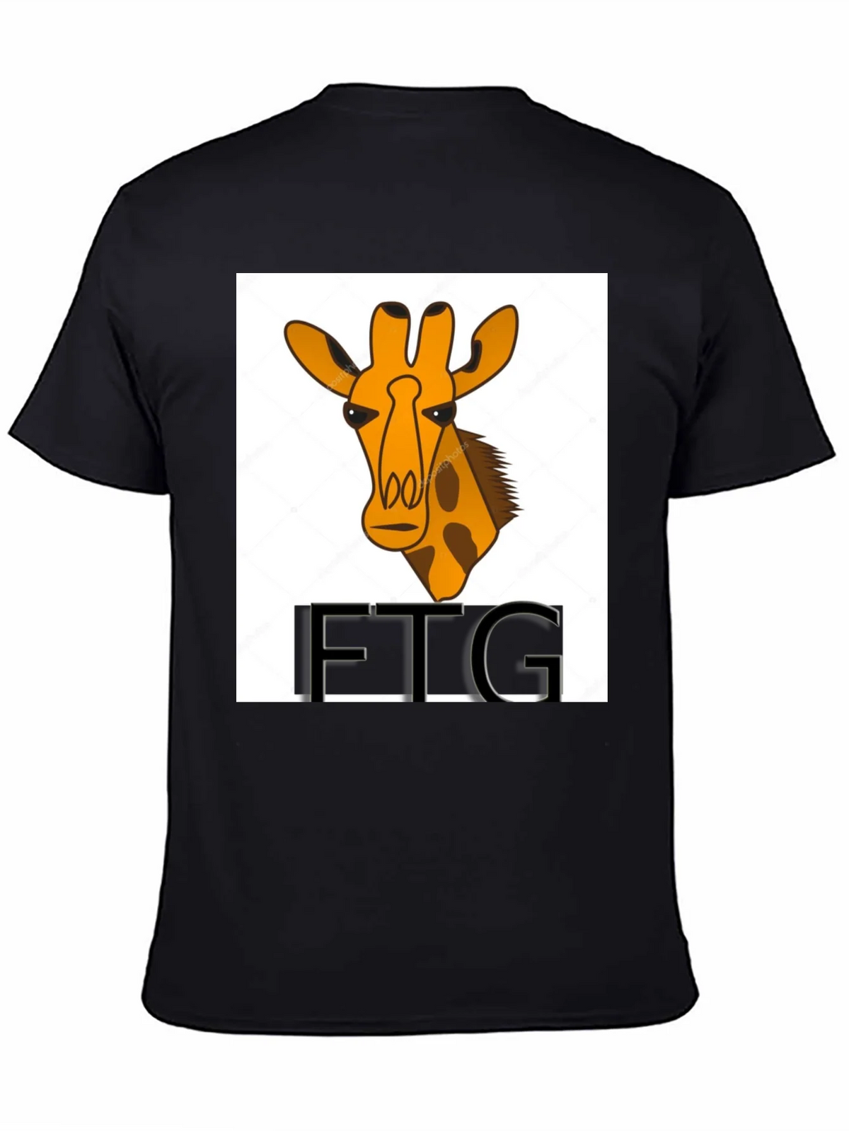 Giraffe Print Black T-Shirt product image 4