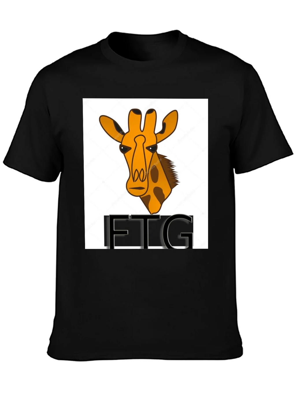 Giraffe Print Black T-Shirt product image 3