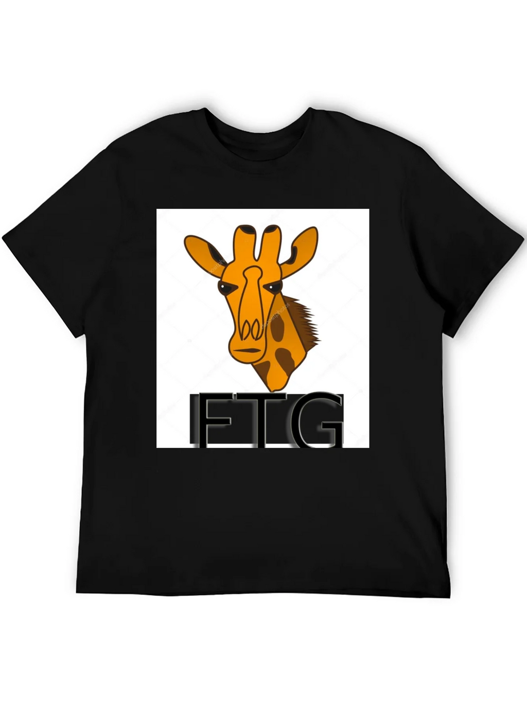 Giraffe Print Black T-Shirt product image 5