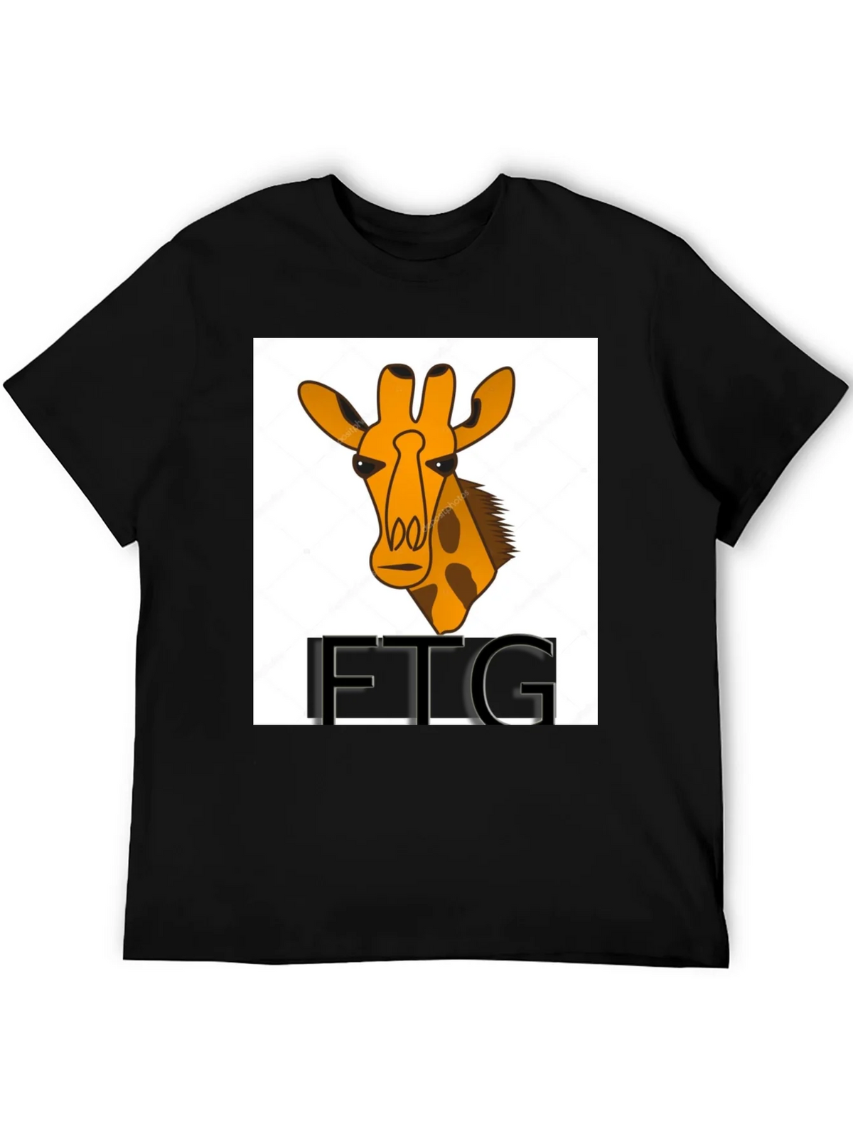Giraffe Print Black T-Shirt product image 5