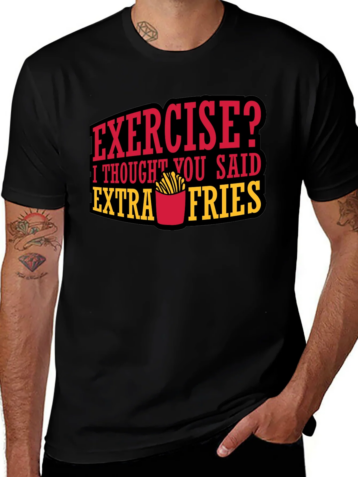 Funny Extra Fries Graphic T-Shirt product image 1