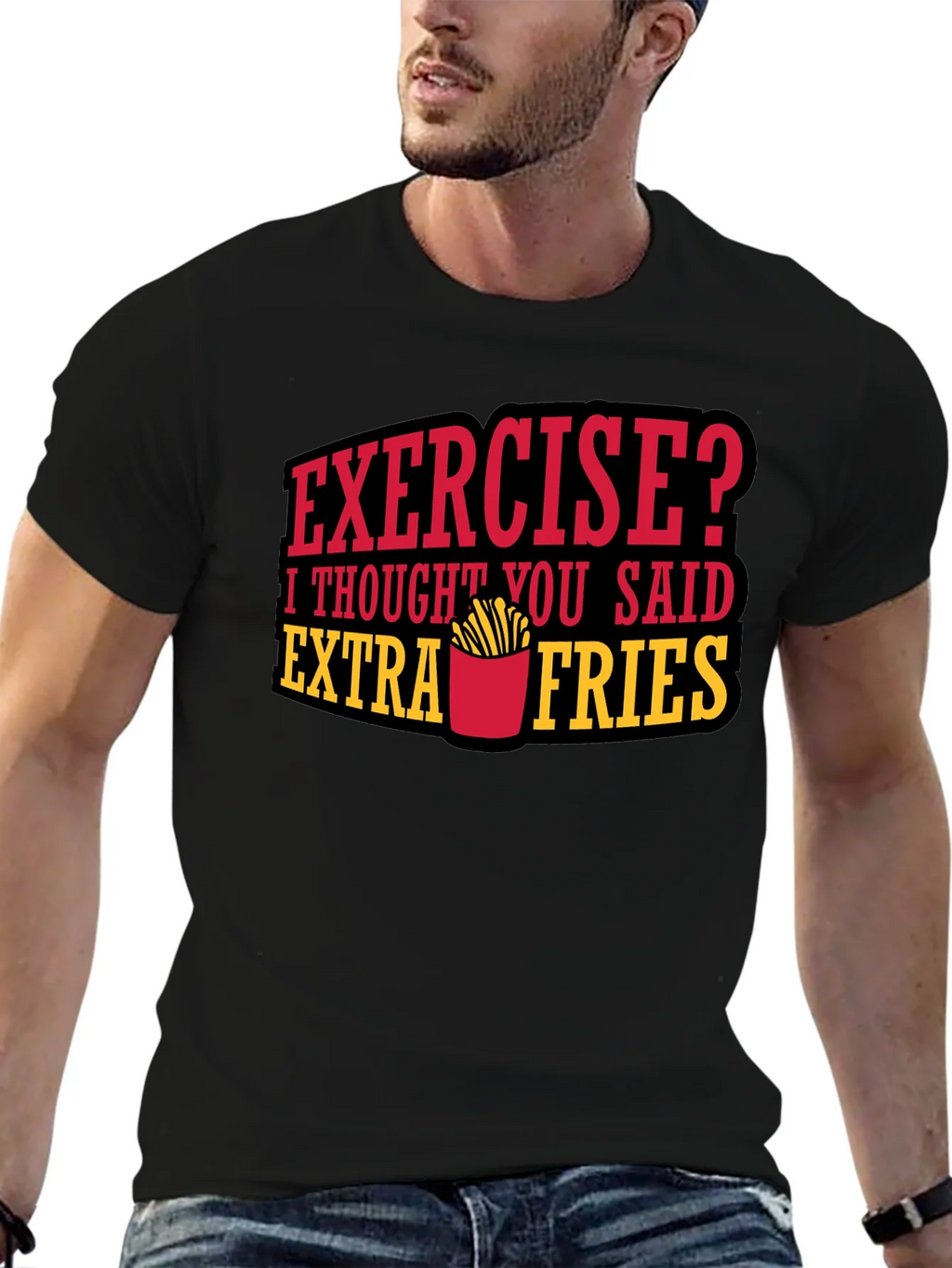 Funny Extra Fries Graphic T-Shirt product image 6