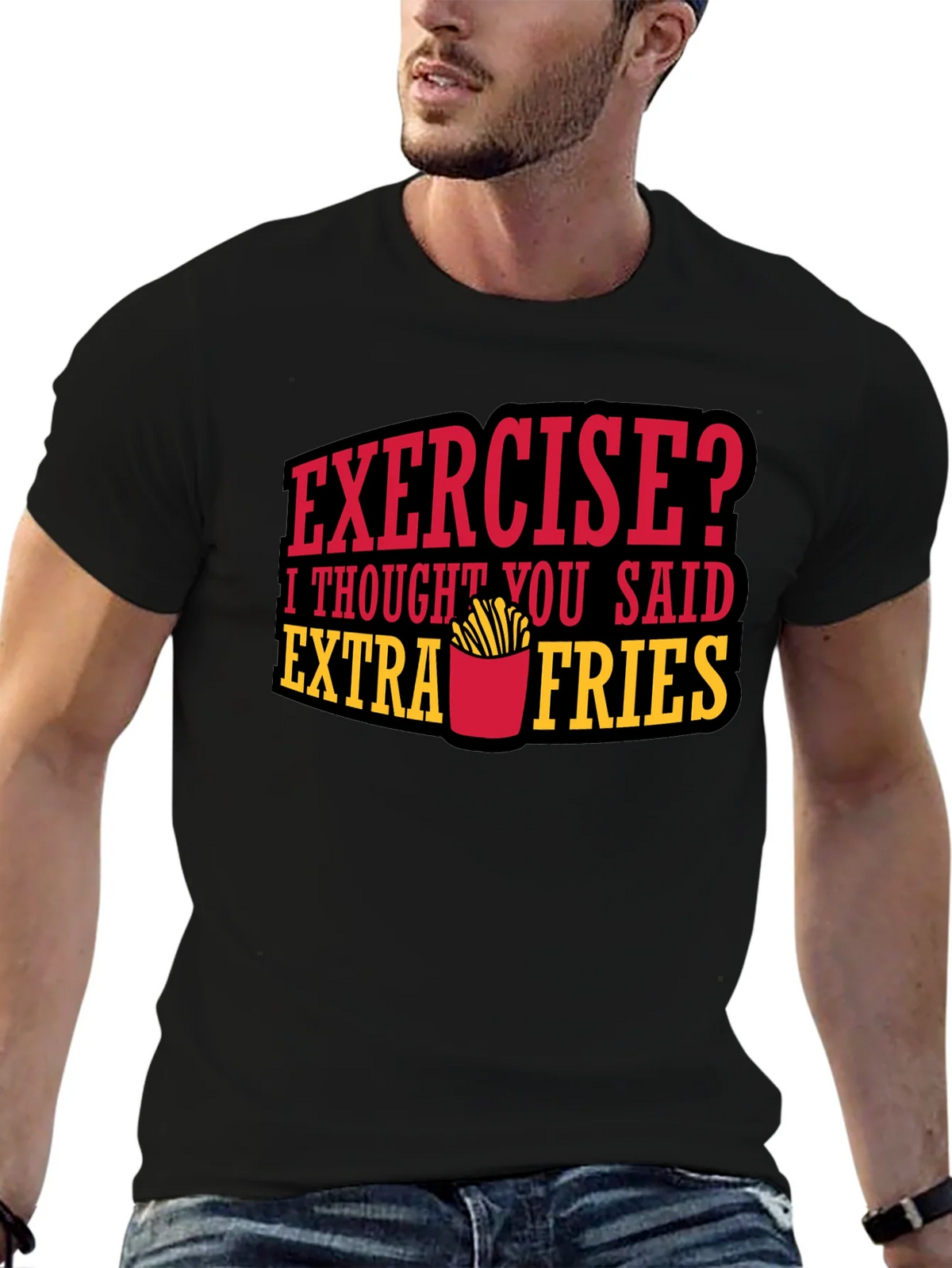 Funny Extra Fries Graphic T-Shirt product image 6