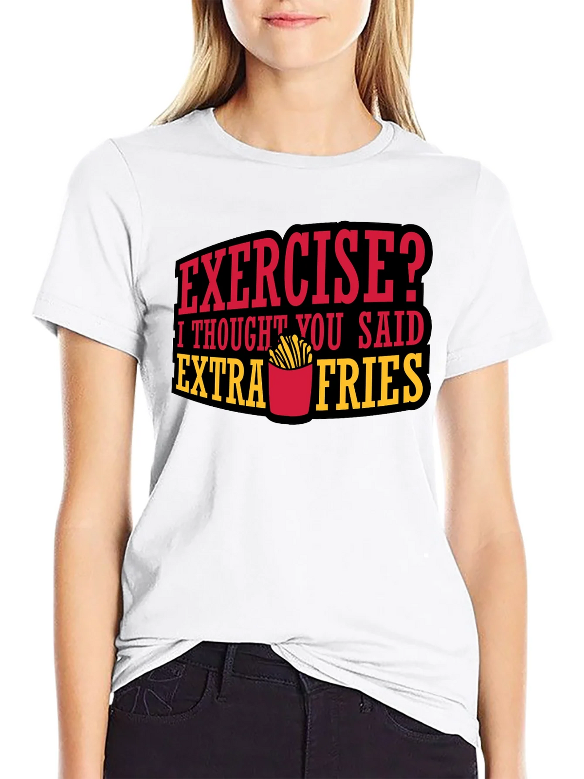 Funny Extra Fries Graphic T-Shirt product image 8