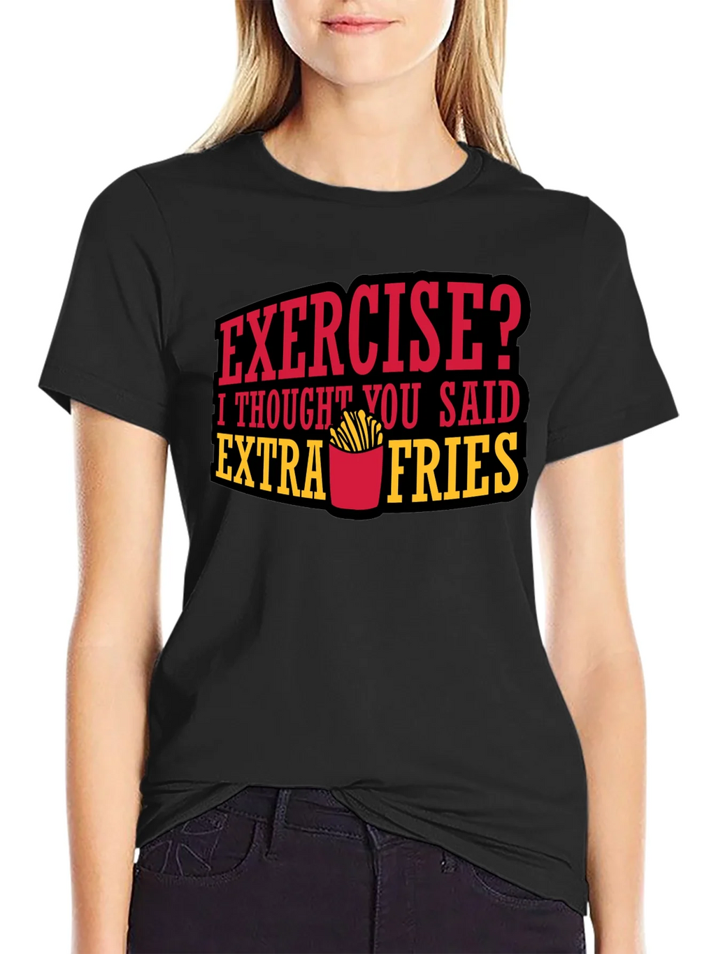 Funny Extra Fries Graphic T-Shirt product image 2