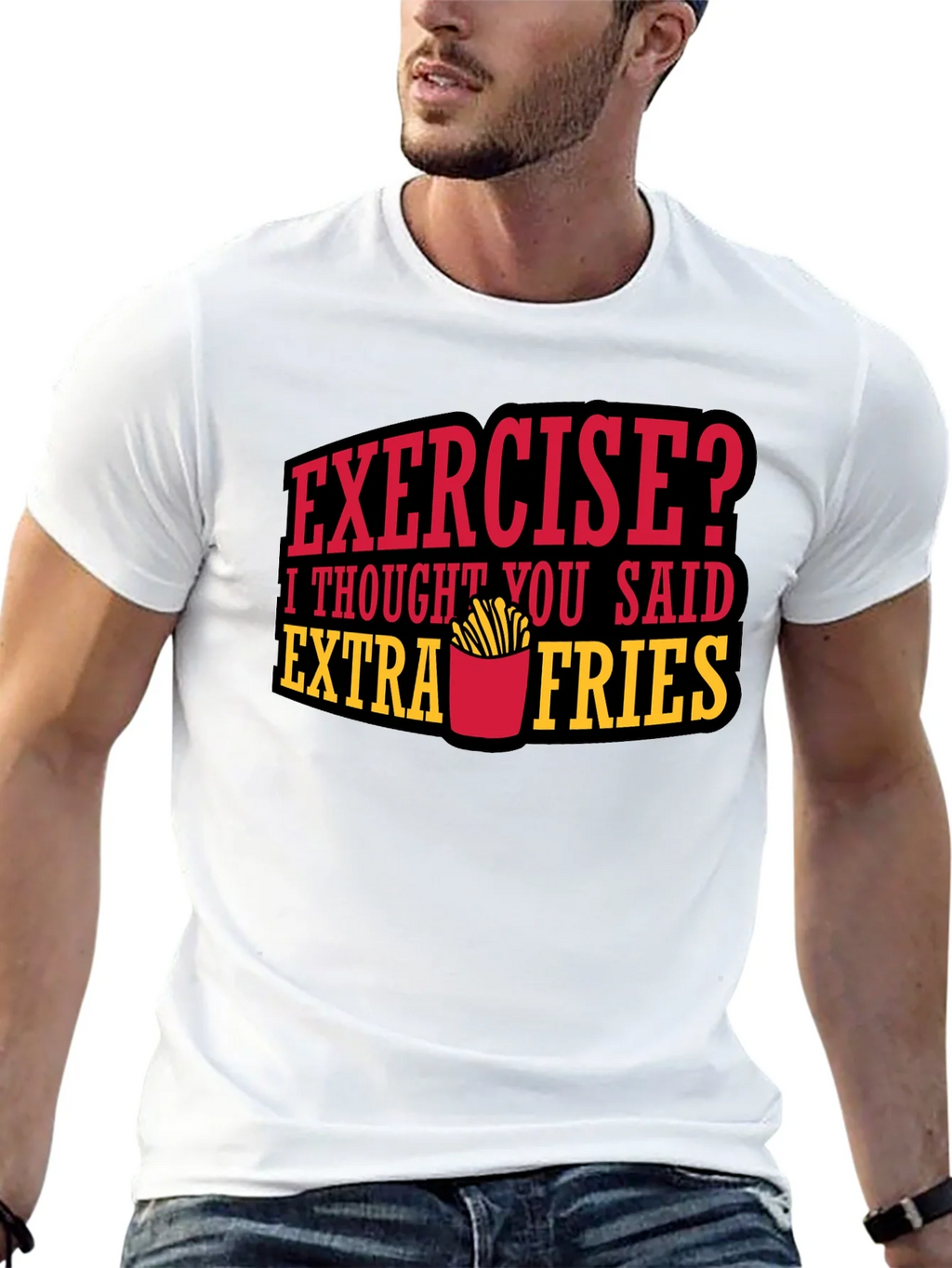 Funny Extra Fries Graphic T-Shirt product image 11