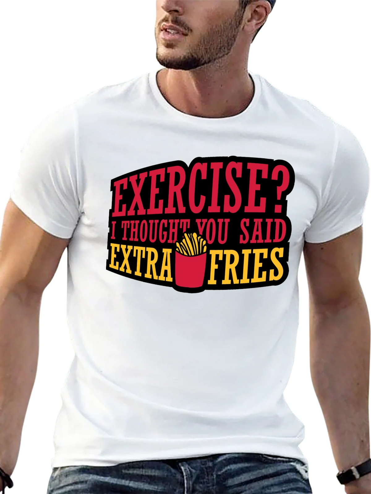 Funny Extra Fries Graphic T-Shirt product image 11