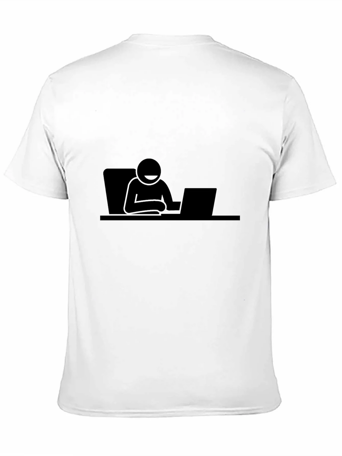 Stick Figure Working on Laptop T-Shirt product image 7