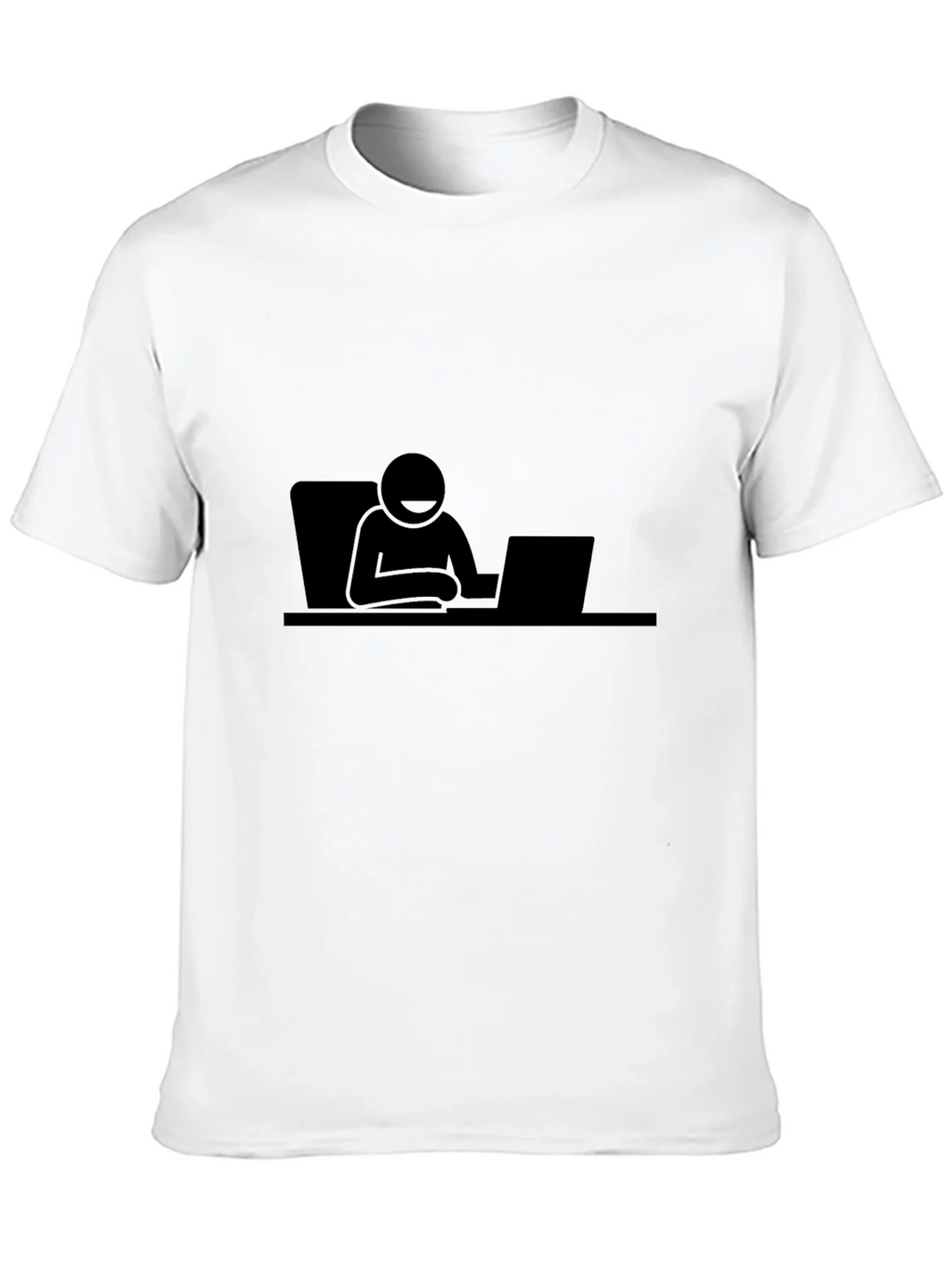 Stick Figure Working on Laptop T-Shirt product image 6