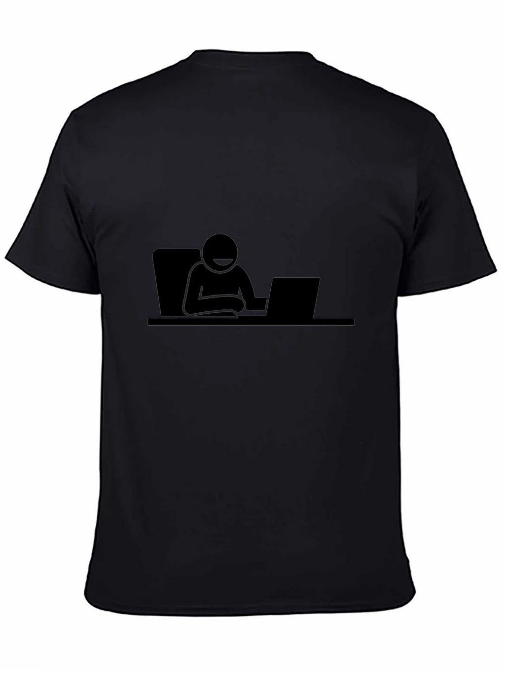 Stick Figure Working on Laptop T-Shirt product image 3