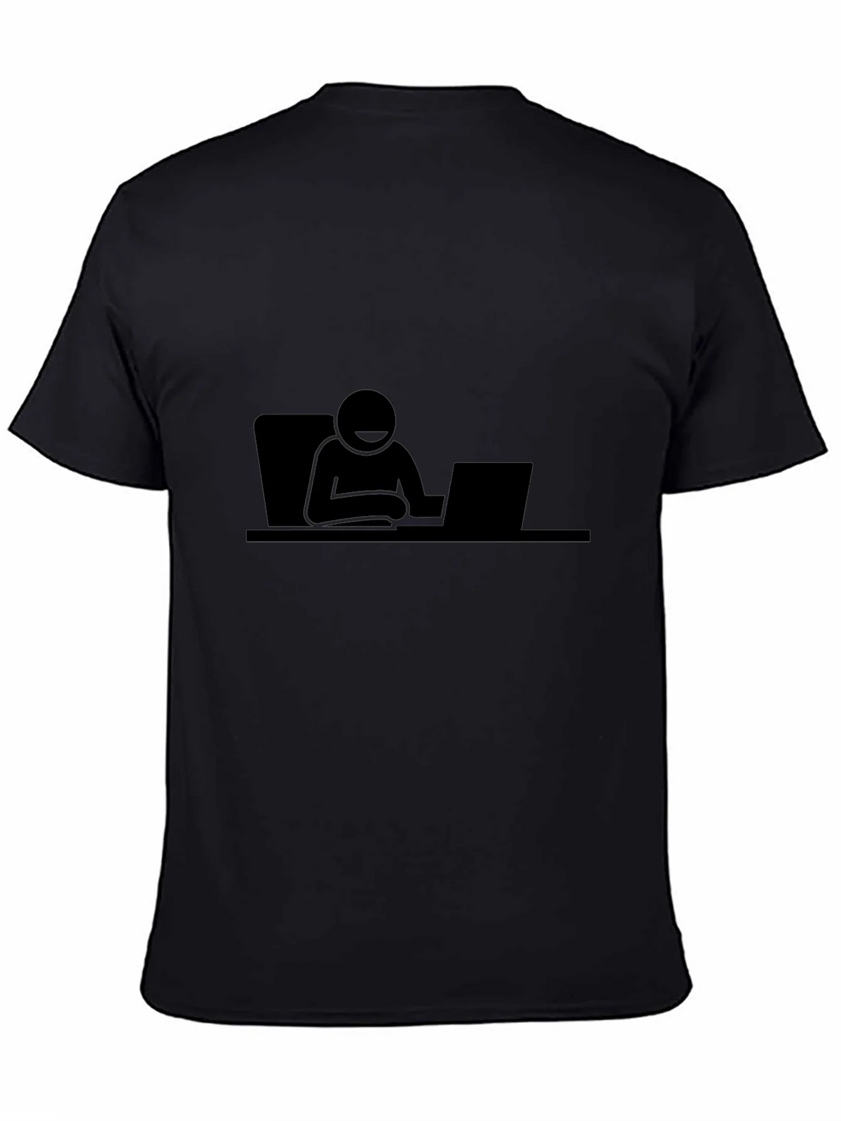 Stick Figure Working on Laptop T-Shirt product image 3
