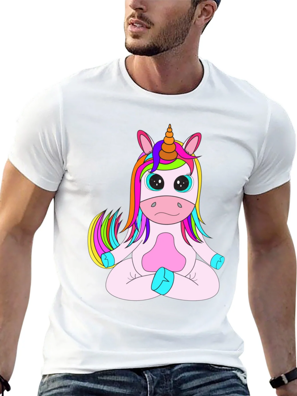 Unicorn Meditation Black T-Shirt product image 12